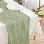 12 Pack Sage Green Cheesecloth Table Runner 10ft Boho Gauze Cheese Cloth Table Runner Rustic Sheer Runner 120 inch Long for Christmas Wedding Bridal Baby Shower Birthday Table Decorations - Image 5