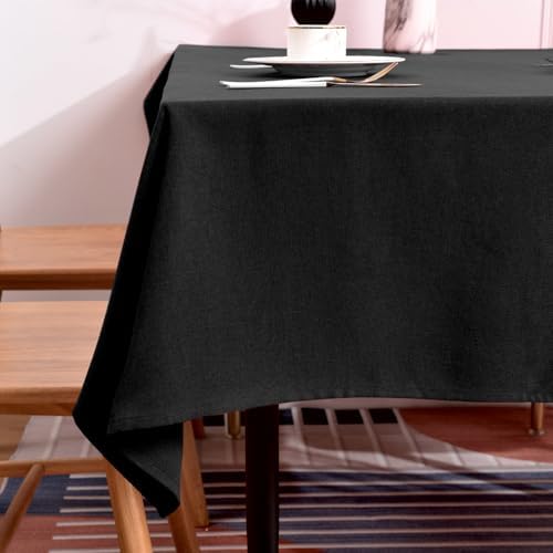BALCONY & FALCON Rectangle Table Cloth Waterproof Black 57"x85" by BALCONYFALCON