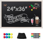 SELEAD Magnetic Chalkboard Words Sign - 24" x 36", White Wood Frame by SELEAD