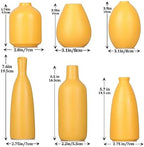 Yellow Ceramic Bud Vases Set of 6, Mini Vases for Farmhouse Mantel, Shelf & Fireplace, Home Accents for Living Room, Entryway, Bathroom, Kitchen, Office, Bulk Table Decor - Image 2