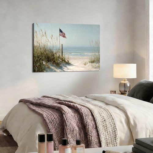 Ship Next Day – Patriotic Canvas Wall Art, American Flag Pictures, Framed Canvas Prints, Americana Wall Decor, Coastal Beach Canvas Prints, Living Room Artwork, Rustic Farmhouse Decor - Image 5