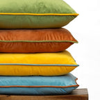 Warm Jewel Tone Soft Velvet Decorative Throw Pillow Covers, 4 Pack, 18x18 Inch Rust Mustard Yellow Green Blue Accent Pillow Covers - Image 3