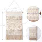 Dremisland Macrame Wall Hanging Macrame Wall Decor Bohemian Beige Tapestry - Image 3