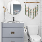 Boho Wall Decor Artificial Eucalyptus Bathroom Decor Fake Eucalyptus Greenery Leaves Stems Wall Hanging Plants on 16.5 inch Wooden Stick with Wooden Bead Rustic Farmhouse for Bedroom Nursery Kitchen - Image 6