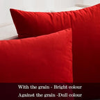 MIULEE 26x26 Inch Pack of 2 Euro Velvet Throw Pillow Covers Bright Red - Image 2