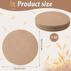 50 Pcs 11.8 Inch Burlap Round Placemats Bulk, Natural Table Mats - Image 2