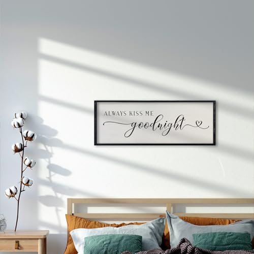comurdyo Love Theme Always Kiss Me Goodnight Sign 32"×12" Black - Image 6