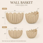 Scalloped Wall Basket, 2Pack Hand Woven Rattan Hanging Wall Baskets - Image 5