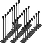 Black Candlestick Holder Set of 24 for Taper Candles, Decorative Candle Holders Bulk Candle Stick Holders Taper Candle Holders for Table Centerpiece Wedding Dinning Party Anniversary Home Decor by LEIFEOSH