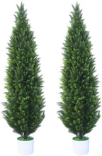 2 Pack 5Ft Artificial Cedar Topiary Tree w/ 2 Stake & Pot for Porch by DTNESS