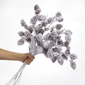 Wavwavw 6 Pcs Snowy Flocked Pinecone Picks 24.8 Inch Artificial Pinecone by Wavwavw