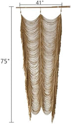 Macrame Curtain Handmade Khaki Boho Doorway window Curtain Room 41"W*75"L - Image 5