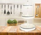 Creative Co-Op Decorative Wood & Tin 3 Tier Tray - Image 2
