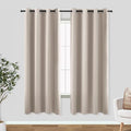 KOUFALL 52x63 Inch Length Tan Blackout Curtains for Living Room by KOUFALL