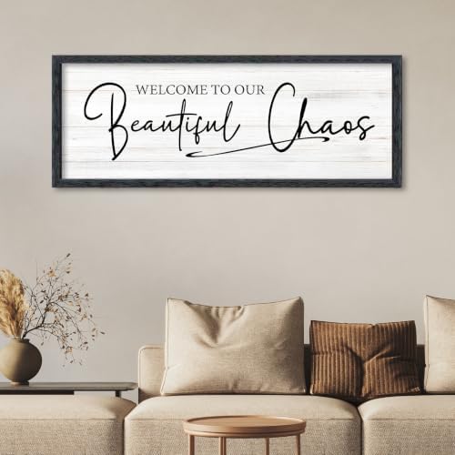 AuraPeak Welcome To Our Beautiful Chaos Sign, Black 40"×15" - Image 4