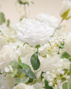 72inch Aisle Flower Garland with Chiffon Sheer Drape, White Rose and Hydrangea, Artificial Flowers for Wedding Arch, Backdrop, Reception Table Decor - Floral Runner for Ceremony Pathway & Bridal Suite - Image 5