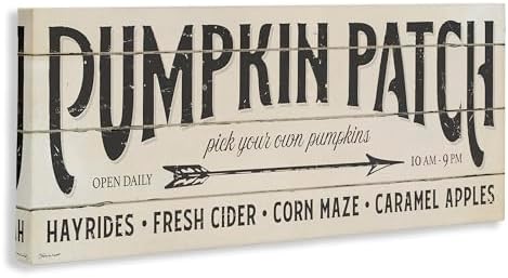 Stupell Industries 'Pumpkin Patch Autumn Sign', Canvas Art, 48 x 20 Inches, Easy to Hang and Sturdy, Made in USA, by Stephanie Workman Marrott - Image 2