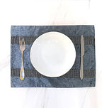 HeMiaor Gray Elegant Placemats for Dinner Table Set of 4 Bling Silver Shinning Diamond Sequins Place Mats Velvet for Wedding Decor Centerpiece by HeMiaor