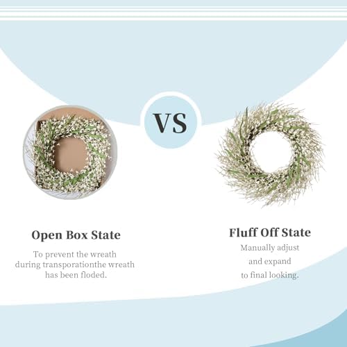 26 Inch Spring Wreaths for Front Door, Large Artificial Forsythia Flowers Wreath, Spring Summer Floral Wreath All Season for Home, Wall, Window, Porch, Wedding, Farmhouse Decor (White) - Image 7