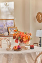 TINGE TIME Fall Artificial Flower Combo, Rose Dahlia Burnt Orange - Image 6