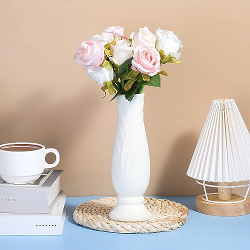 Didaey 10 Pack White Plastic Vases Bulk for Centerpieces,Vintage - Image 3