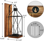 Homemory Wall Candle Sconces Set of 2, Rustic Wood Holders with Glass Decor - Image 3