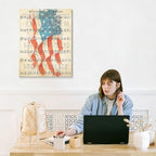 July 4th Patriotic Canvas Wall Art 4th of July USA Decorations My Country 'Tis of Thee American Flag Wall Art Print Independence Day Home Decor 16x20in - Image 7
