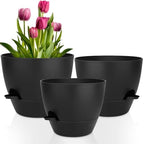 QRRICA 12/10/9 Inch Self Watering Pots for Indoor/Outdoor Plants by QRRICA