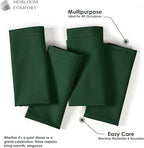 Forest Green Cloth Napkins 18x18 Inch - 12 Pack - 100% Cotton, Soft, Durable, Absorbent, Washable, Reusable - Hemstitch Mitered Edges - Perfect for Weddings, Fall, Dinner, Everyday - Image 4