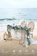Ling's moment Dusty Blue Artificial Flower Garland Wedding Arch 9 FT - Image 2