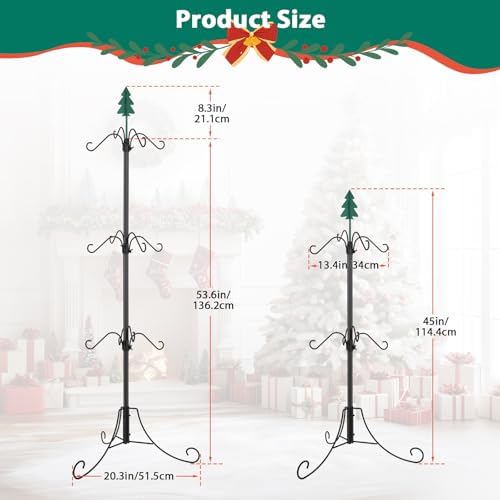 Max 62" Christmas Stocking Holder Stand with 12 Hooks - Image 5
