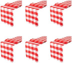 ShinyBeauty 6pcs Red & White Checked Table Runners 108 inches Long Classic Farmhouse Table Runner Buffalo Plaid Runners for Family Dinner Thanksgiving Decorations (13"x108") by ShinyBeauty