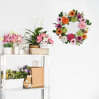 18 Inch Summer Wreaths for Front Door, Colorful Spring Summer Floral Wreath with Peony, Hydrangea and Greenery, Premium Artificial Wreath for Porch Wall Entryway Farmhouse Home Decor - Image 3