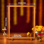 Wooden Ganpati Decoration Mandap Stand with Artificial Marigold Garlands - Image 2