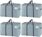 VENO 4 Pack Heavy Duty Moving Bags, Extra Large Storage Bags with Reinforced Handles & Strong Zippers, Foldable & Reusable Moving Box Alternative for Clothes & Dorm Storage by Veno