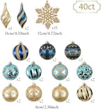 Valery Madelyn 40ct Christmas Tree Decorations Ball Ornaments Set Medium - Image 3