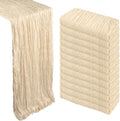 12 Pack 35 x 120 Inch Beige Table Runner Cheesecloth by Heneger