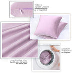 Nestl Throw Euro Pillow Covers, Cozy Velvet Decorative Pillow Covers 26x26 Inches, Soft Solid Couch Pillow Case for Sofa, Bed and Car, Set of 4 - Light Gray Lavender - Image 3