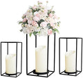 HPC Decor 3PCS Black Metal Candle Lanterns - 7in, 9in, 11in - Modern Farmhouse Decor for Home, Wedding, Party, Holiday by HPCDECOR