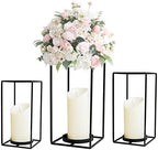 HPC Decor 3PCS Black Metal Candle Lanterns - 7in, 9in, 11in - Modern Farmhouse Decor for Home, Wedding, Party, Holiday by HPCDECOR