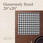 Urban Villa Cloth Napkins Cotton 20x20 (Set of 12) Black Cheks - Image 6