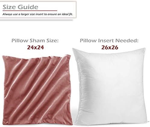 Nestl Throw Pillow Covers, Cozy Velvet Decorative Pillow Cases 24 x 24 Inches, Soft Solid Couch Pillow Covers for Sofa, Bed and Car, Set of 4 - Misty Rose - Image 2