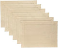 Solino Home 100% Pure Linen Placemats Beige Hemstitch, 14 x 19 in, Set of 6 by SolinoHome