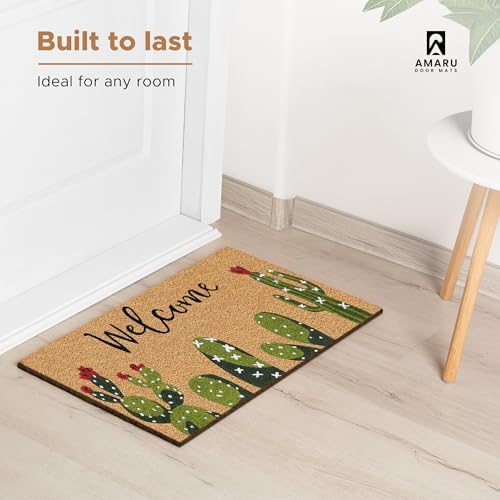 Coir Welcome Mat, Non-Slip, Cactus, 17 x 29 in - Image 2