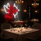 Cupid's Arrow Neon Sign 13.78″×12.99″ – Red & White LED Wall Light Dimmable - Image 2