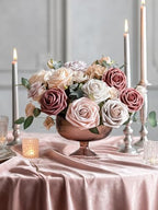 InnoGear Artificial Flowers, 50 Pcs Dusty Pink Foam Fake Roses Bulk with Stems for Decoration DIY Wedding Bouquets Centerpieces Bridal Shower Party Christmas Tree - Image 4