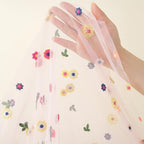 3pcs Pink Embroidery Daisy Fall Table Runner 10ft Florals Seasonal Tulle Table Runner Holiday Kitchen Dining Table Decoration for Home Party Indoor - Image 6