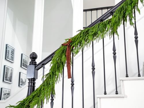 72" Norfolk Pine Garland Real Touch Christmas Garland Faux Cedar Garland Christmas Greenery for Mantle Stairs Table Fireplace Wall Xmas Indoor Outdoor Christmas Decor Holiday Decorations - Image 6