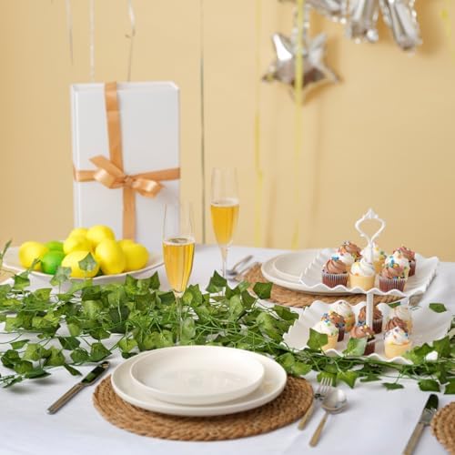 CQURE 240 Pack 1680Ft Artificial Ivy Fake Vines,Ivy Garland Greenery Garland Fake Hanging Plants Vines Aesthetic Green Leaves for Bedroom Wedding Party Garden Wall Room Decor - Image 5