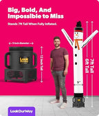 LookOurWay Air Dancers Inflatable Tube Man Attachment | 7ft Tall Set | Wacky Waving Christmas Inflatables Tube Guy | Blower Included | Outdoor Holiday Decoration | Christmas Theme - Snowman - Image 3
